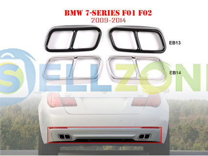 Διπλές μεταλλικές ακροφυσιές εξατμισης με αυτοκόλλητα για BMW 7 F01 F02 - EB13/EB14